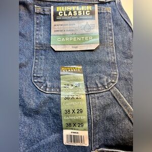NWT Wrangler Rustler Classic Men's Carpenter Jeans, size 38x29